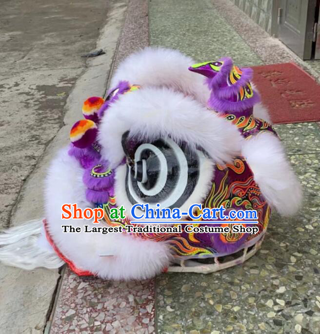 Top Handmade White Wool Hok San Lion Performance and Competition Lion Dance Costumes Complete Set
