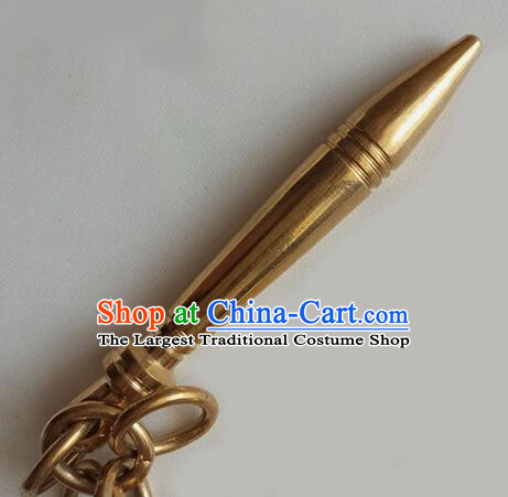 Chinese Kung Fu Prop Top Handmade Brass Nine Section Whip Wushu Martial Arts Performance Whip