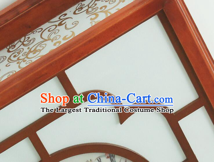 Chinese Traditional Ceiling Lamp Painting of Birds and Flowers Lantern Handmade Wood Lantern