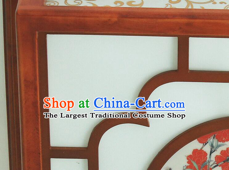 Chinese Traditional Ceiling Lamp Painting of Birds and Flowers Lantern Handmade Wood Lantern