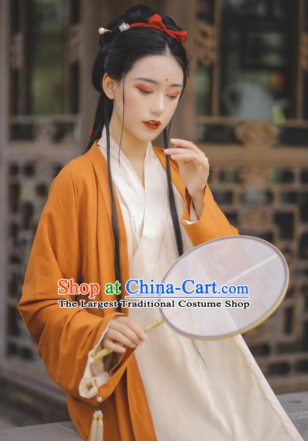 China Song Dynasty Young Woman Costumes Ancient Noble Lady Clothing Traditional Hanfu Dresses Complete Set