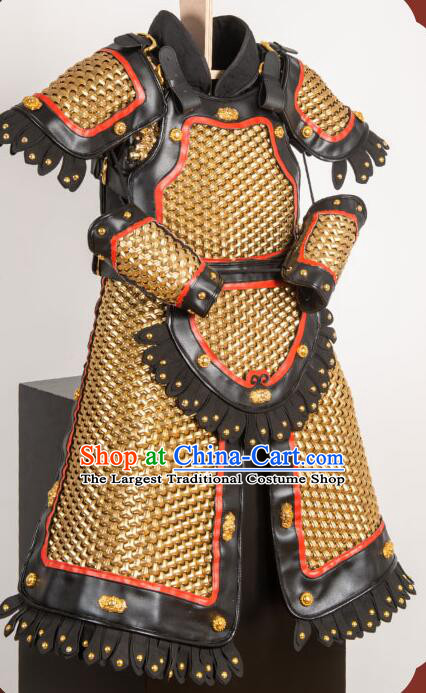 Ancient Ming Dynasty Hauberk Chain Armor Chinese General Armor Costumes Complete Set