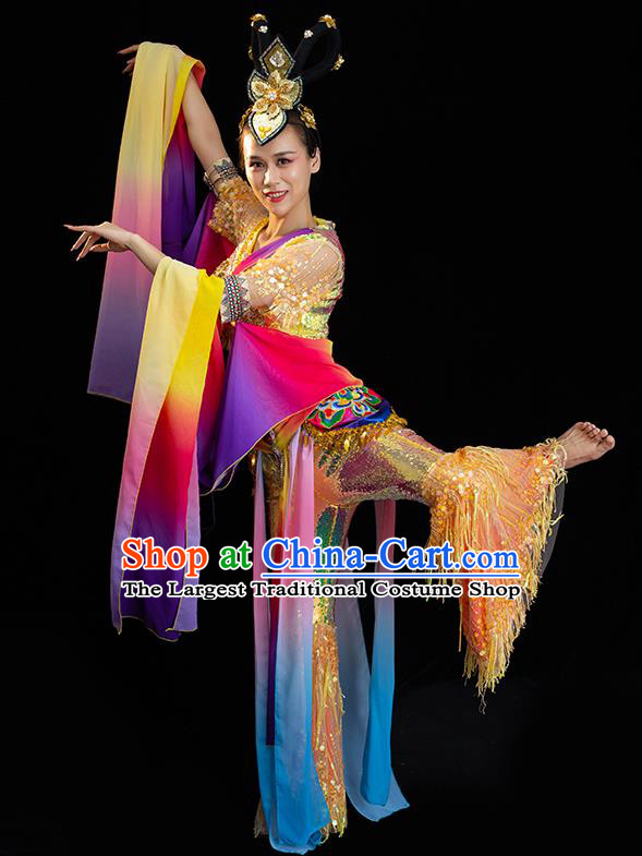 China Classical Dance Clothing Dunhuang Flying Apsaras Dress Women Group Show Costume