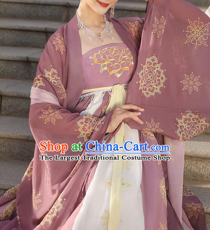 China Traditional Hanfu Dresses Tang Dynasty Empress Costumes Ancient Court Woman Clothing