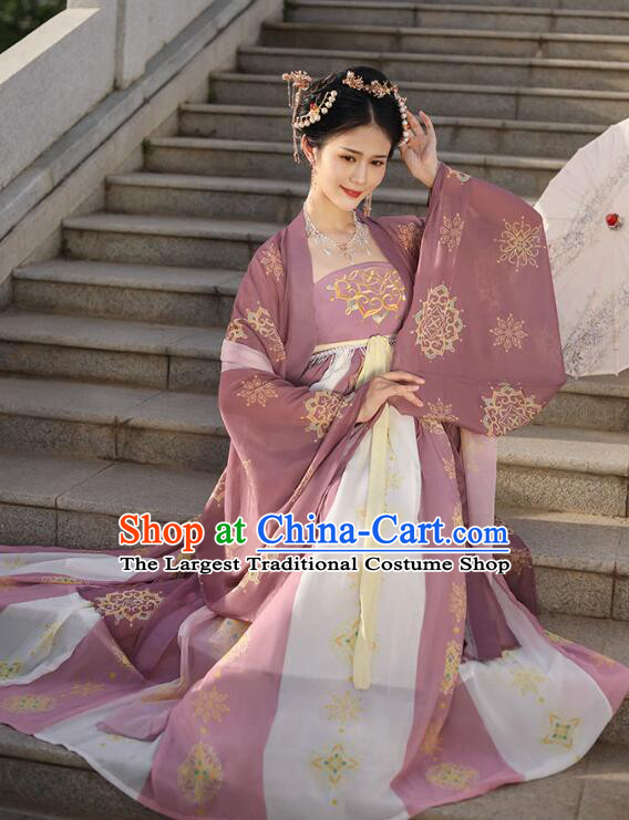 China Traditional Hanfu Dresses Tang Dynasty Empress Costumes Ancient Court Woman Clothing