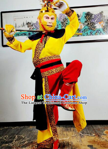 China Sun Wukong Crashed Peach Garden Clothing Beijing Opera Monkey King Costumes Journey to the West Sun Wu Kong Outfit