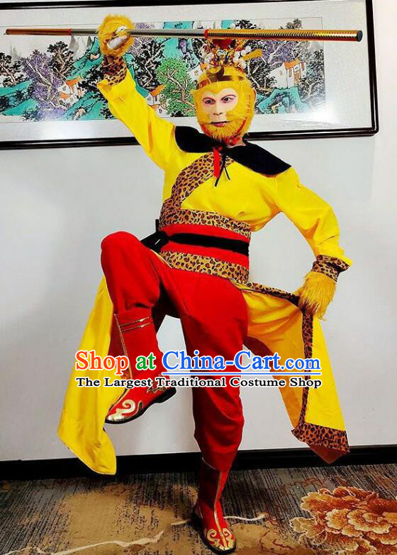 China Sun Wukong Crashed Peach Garden Clothing Beijing Opera Monkey King Costumes Journey to the West Sun Wu Kong Outfit