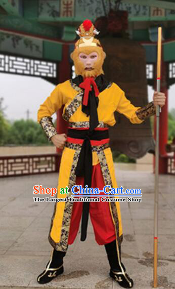 China Journey to the West Sun Wu Kong Outfit Sun Wukong Crashed Peach Garden Clothing Beijing Opera Monkey King Costumes
