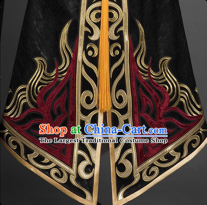 Top Jian Xia Qing Yuan Online Chi Ming Young Hero Costumes Handmade Cosplay Swordsman Black Clothing Complete Set