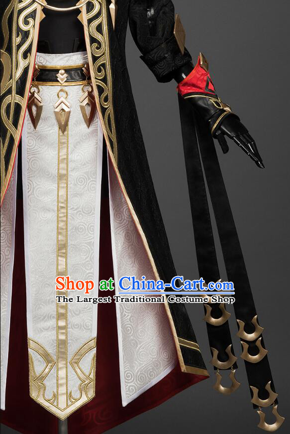 Top Jian Xia Qing Yuan Online Chi Ming Young Hero Costumes Handmade Cosplay Swordsman Black Clothing Complete Set
