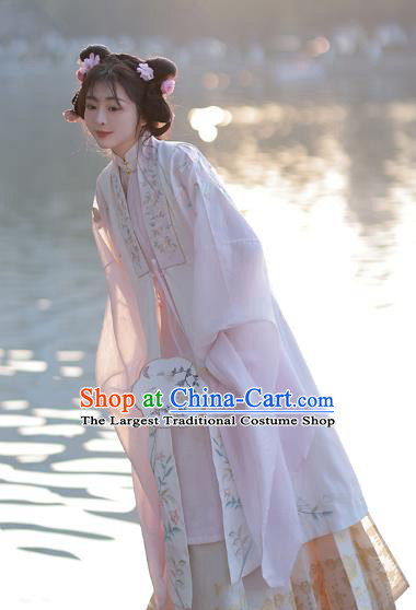 China Ming Dynasty Embroidered Clothing Traditional Female Hanfu Dress Ancient Noble Lady Costumes Complete Set
