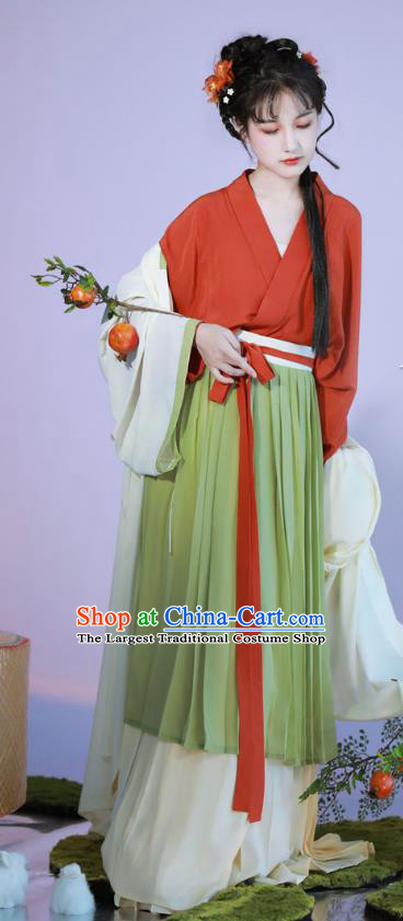 China Traditional Female Hanfu Dress Ancient Young Woman Costumes Song Dynasty Princess Clothing