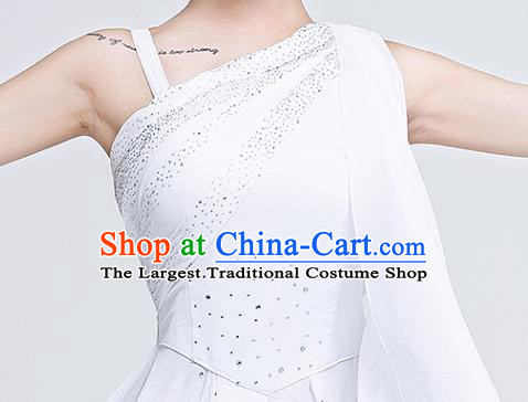 China Woman Solo Dance Clothing Dance Competition Costume Ballet Dance Fashion Modern Dance White Dress