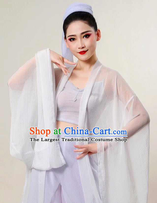 China Woman Solo Dance Clothing Classical Dance Costume Legend of the White Snake Bai Suzhen Fashion Fan Dance White Outfit