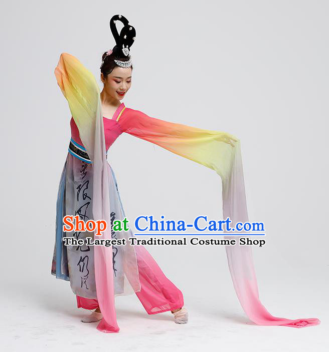 Top Oriental Dance Costume Women Group Show Clothing Water Sleeve Dance Fashion China Classical Dance Outfit
