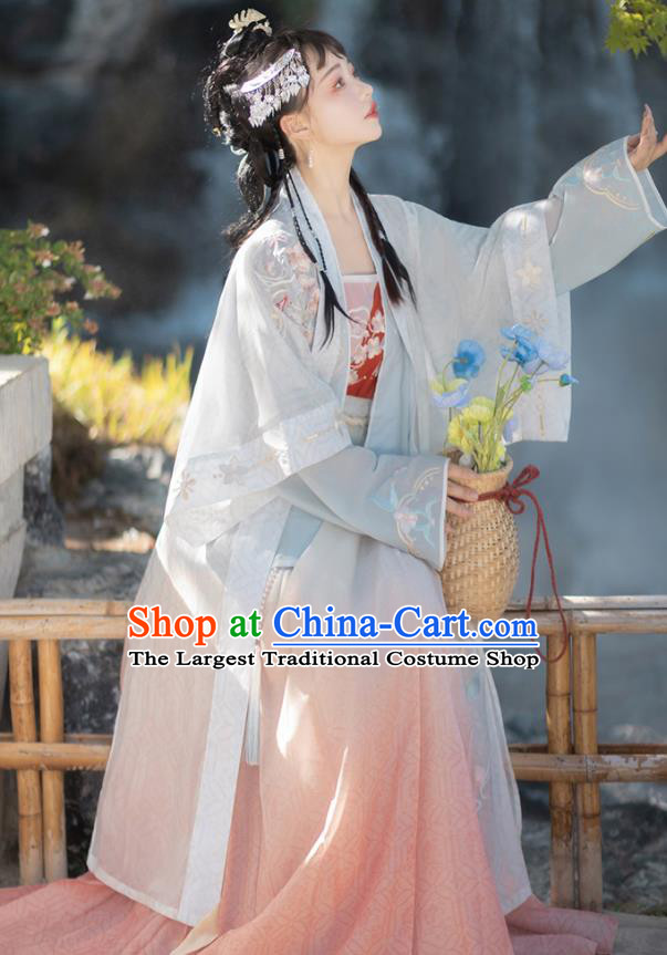 China Ancient Young Woman Garment Costumes Hanfu Clothing Song Dynasty Princess Dresses