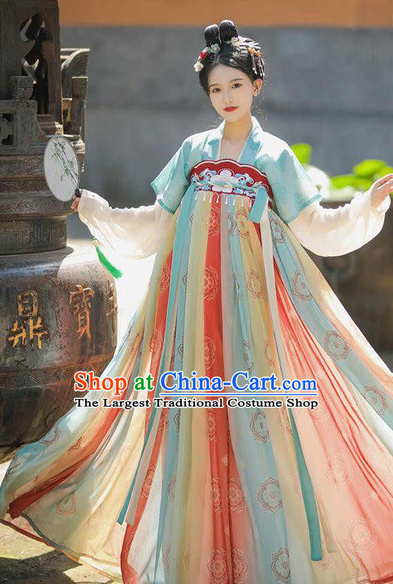 China Ancient Palace Lady Garment Costumes Hanfu Ruqun Clothing Tang Dynasty Royal Princess Dresses