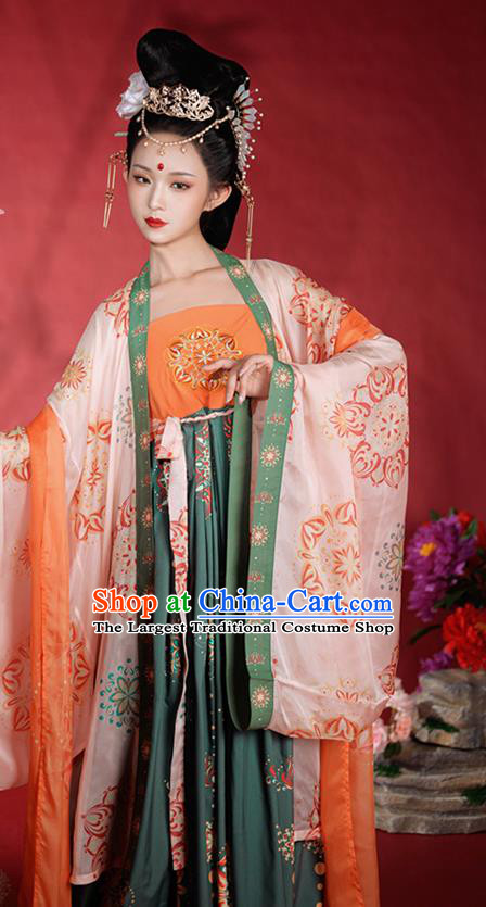 China Traditional Hanfu Dresses Tang Dynasty Imperial Consort Clothing Ancient Court Empress Garment Costumes