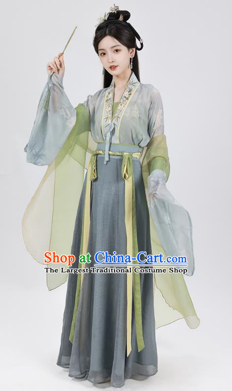 China Traditional Hanfu Dresses Ancient Royal Princess Clothing Jin Dynasty Noble Lady Costumes Complete Set