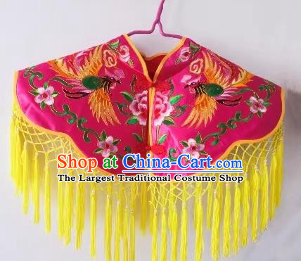 Chinese Sacrifice God Dancing Clothing Witchcraft Performance Pink Cappa Folk Dance Embroidered Tippet