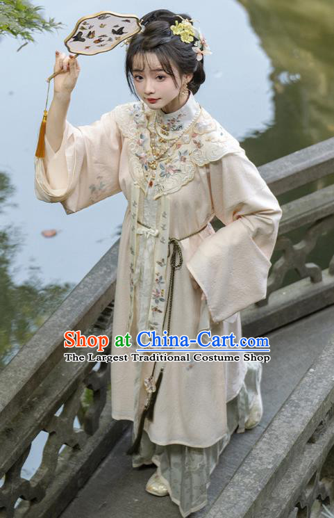 Chinese Ancient Women Embroidered Clothing Female Hanfu Set Ming Dynasty Yunjian Coat and Skirt Costumes