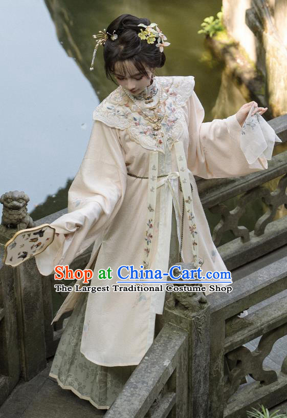Chinese Ancient Women Embroidered Clothing Female Hanfu Set Ming Dynasty Yunjian Coat and Skirt Costumes