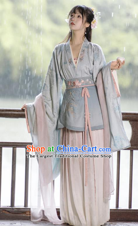 Chinese Women Hanfu Dresses Northern and Southern Dynasties Princess Costume Set Ancient Female Embroidered Clothing