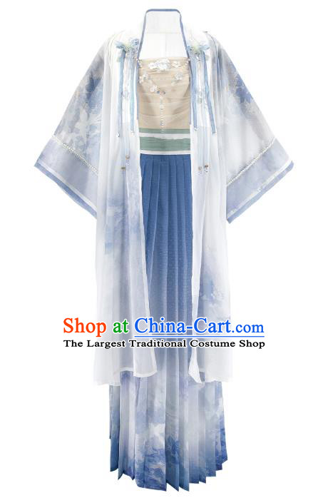Chinese Song Dynasty Female Costumes Ancient Beizi Skirt Clothing Women Hanfu Set