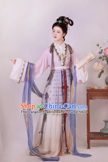 Chinese Song Dynasty Royal Empress Dresses Traditional Court Hanfu Ancient Goddess Garment Costumes