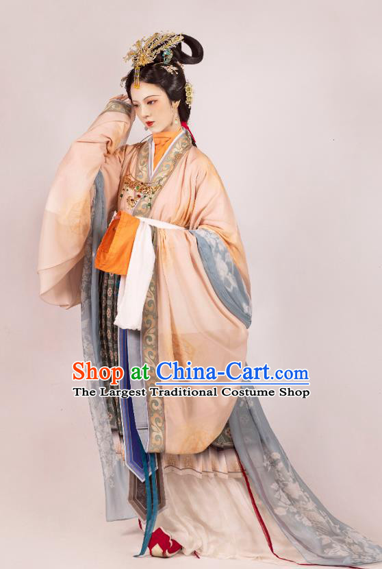 Chinese Song Dynasty Empress Dresses Traditional Hanfu Ancient Court Woman Garment Costumes Complete Set