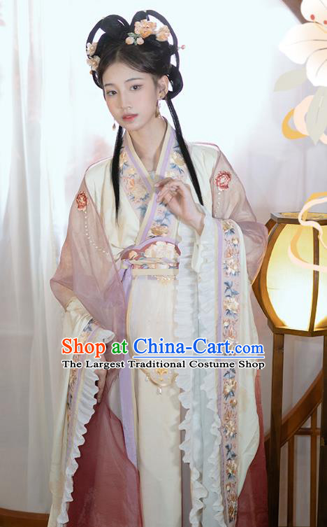 Chinese Northern and Southern Dynasties Woman Embroidered Costumes Female Hanfu Dresses Ancient Royal Princess Clothing Set