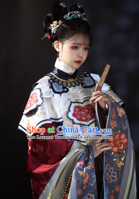 Chinese Palace Female Hanfu Dresses Ancient Empress Clothing Qing Dynasty Court Woman Embroidered Costumes