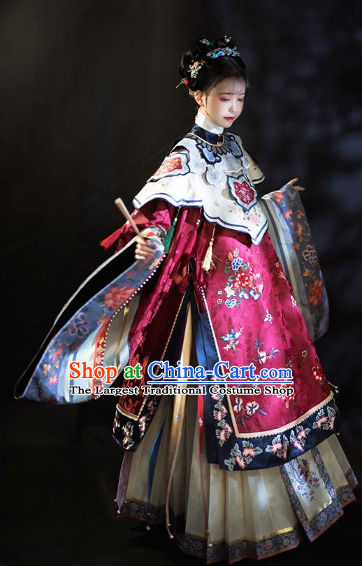 Chinese Palace Female Hanfu Dresses Ancient Empress Clothing Qing Dynasty Court Woman Embroidered Costumes