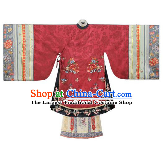 Chinese Palace Female Hanfu Dresses Ancient Empress Clothing Qing Dynasty Court Woman Embroidered Costumes