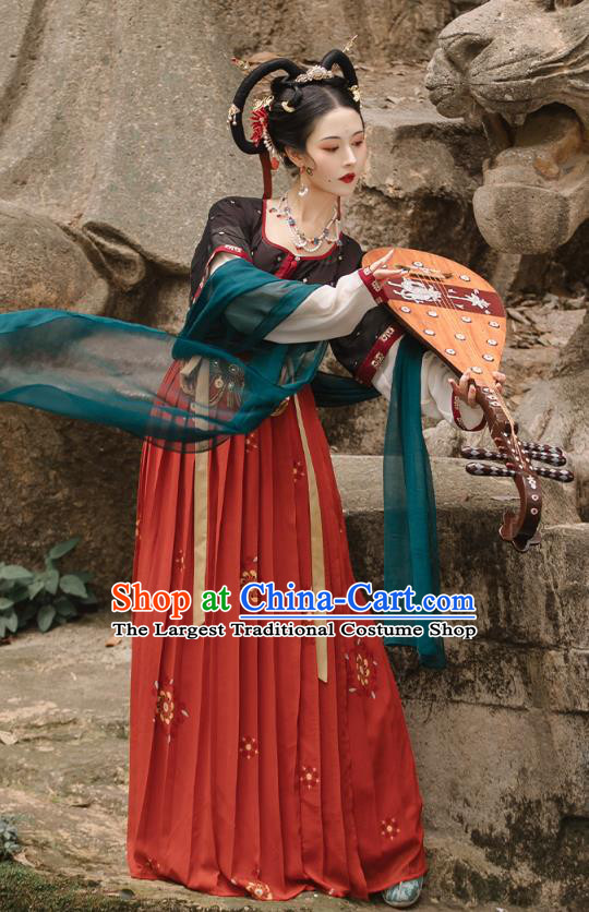 Chinese Ancient Young Beauty Clothing Tang Dynasty Female Costumes Traditional Feitian Flying Apsaras Hanfu Dresses