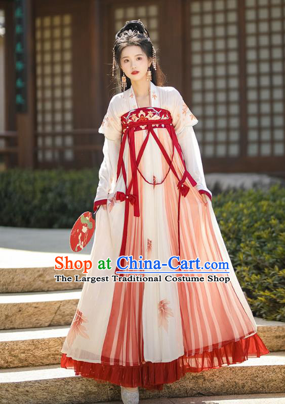 China Ancient Palace Lady Clothing Traditional Costumes Hanfu Ruqun Dresses Tang Dynasty Female Costumes