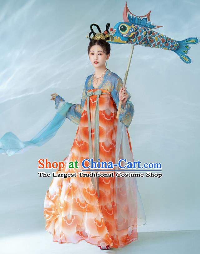 China Traditional Costumes Young Lady Hanfu Ancient Court Dresses Tang Dynasty Princess Clothing