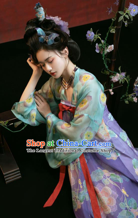 China Tang Dynasty Court Woman Clothing Traditional Hanfu Costumes Ancient Imperial Consort Dresses