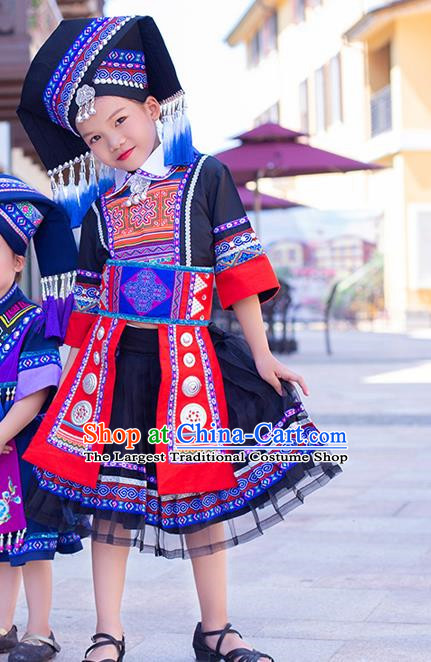 Zhuang Nationality Costumes Handmade Custom Minority Costumes For Girls