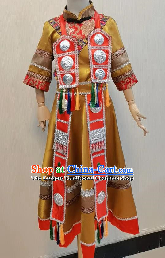 Ethnic Minority Yugur Dance Performance Dressed Up Adult Female Model 56 National Costumes
