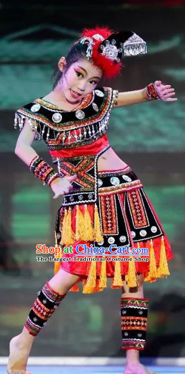 Children Dance Performance Costumes Girls Miao Zhuang Yao Minority Performance Costumes