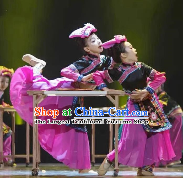 Children Ethnic Performance Costumes Yao Nationality Performance Costume Stage