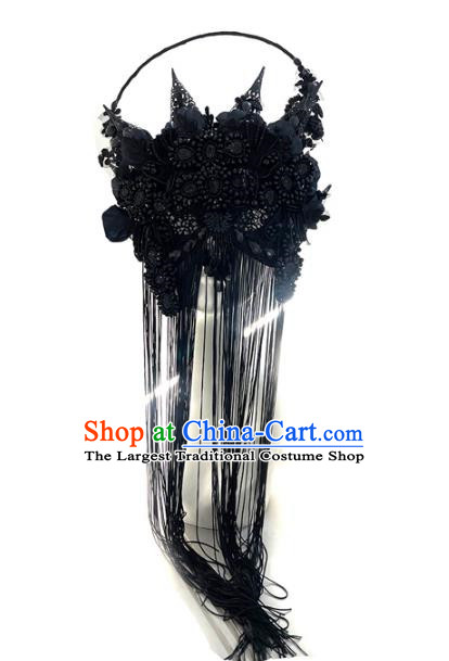 Gothic Masked Hanging Tassel Mysterious Art Eye Catching Exaggerated Mask Catwalk Performance Accessories