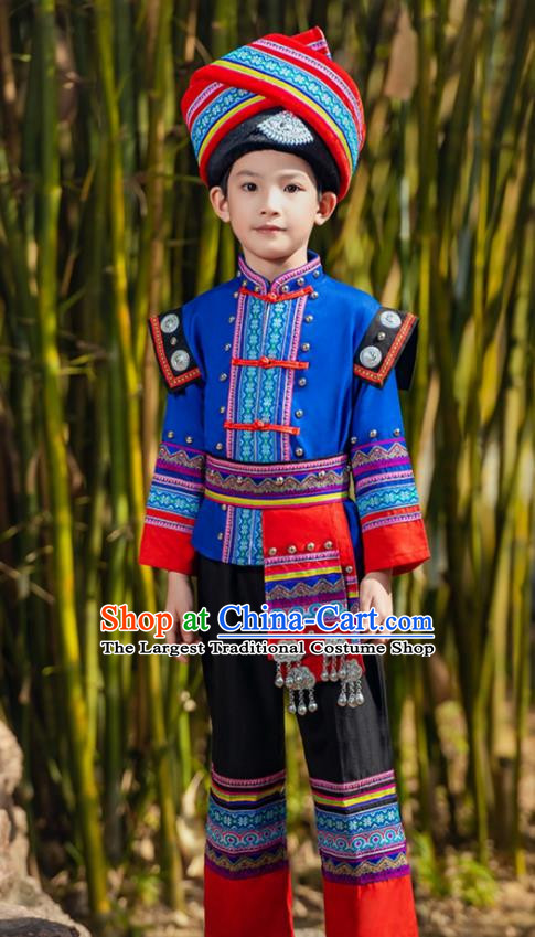 March Three Zhuang Costumes Children Ethnic Minority Costumes Girls Guangxi Children Performance Costumes