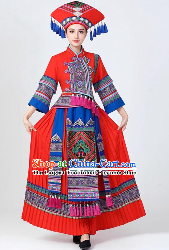 Zhuang Traditional Costumes Guangxi 56 Ethnic Minority Costumes Female Miao Tujia Hani Li Nationality Costumes