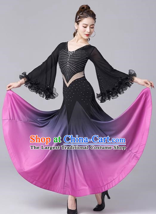 Top Stage Performance Dancewear Modern Cha Cha Dance Clothing Latin Dance  Competition Black Bubble Dress