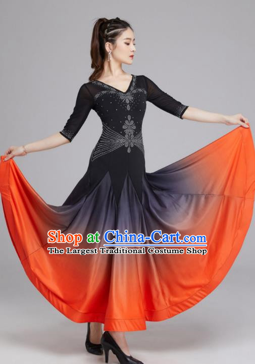 Top Grade Latin Dance Competition Cha Cha Red Tassel Dress Modern
