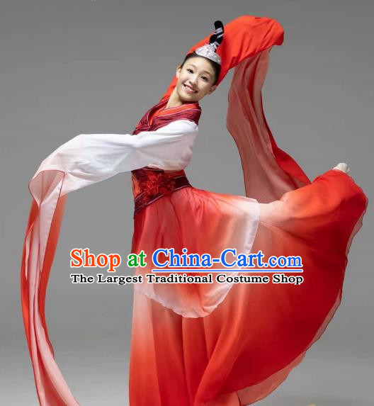 Niannujiao Red Classical Water Sleeve Dance Costume Hangzhou Physical Stage Party Female Performance Costume
