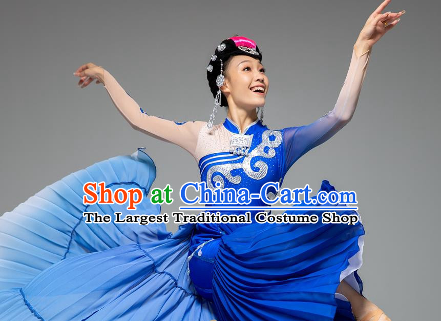 Minority Yi Ethnic Group Dance Costumes Oversized Skirt Performance Costumes For Adults