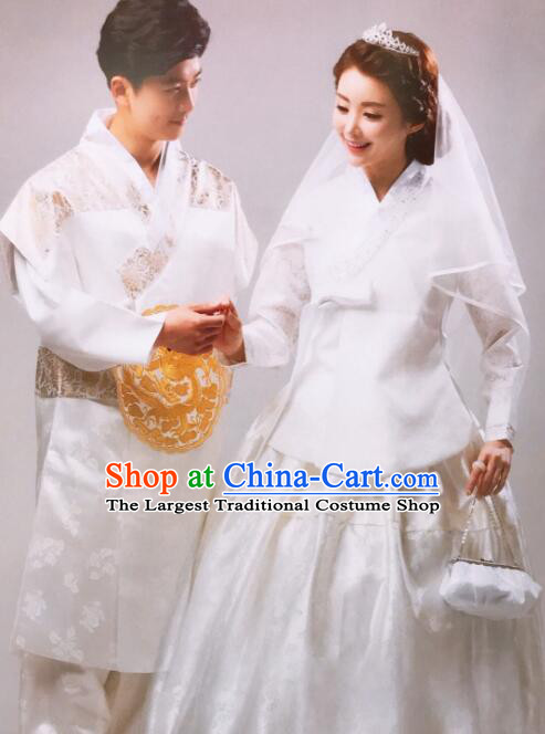 Korean Wedding Hanboks Bride and Groom Costumes Traditional Wedding Fashion 2 Sets